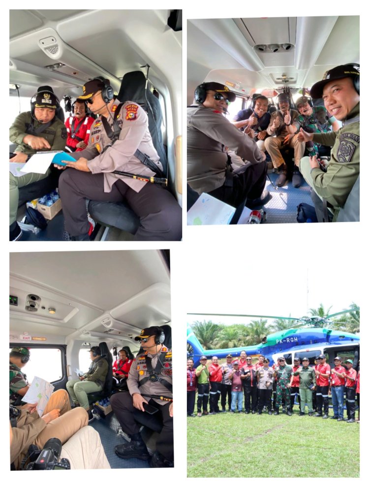 AKBP ASEP SUJARWADI. SH S.I.K  lakukan Patroli Udara Gabungan Antisipasi Karhutla