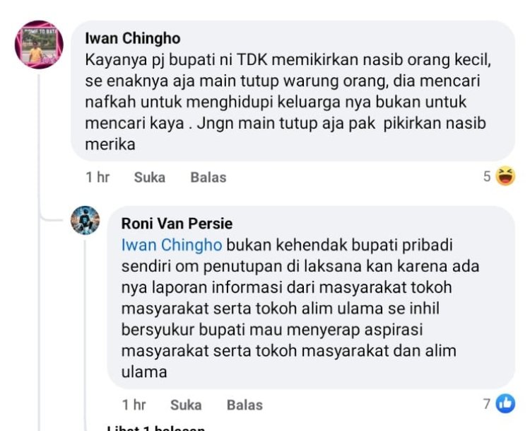 Respon Netizen Terhadap Penutupan Warung Remang-Remang di Tembilahan