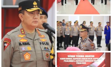 Kapolda Riau Irjen M. Iqbal Pimpin Upacara Sertijab Tiga Kapolres dan Kabid Humas