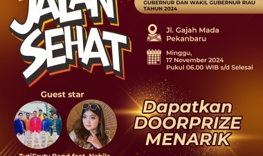 KPU Riau Gelar Jalan Sehat Sosialisasi Pemilihan Gubernur dan Wakil Gubernur Riau 2024