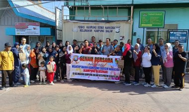 Gelar Senam Sehat Bersama Warga Kampung Dalam, Polsek Senapelan Wujudkan Kampung Bersinar