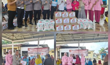 Kapolres Rohil Silaturahmi dan Beri Sembako Jelang HUT Bhayangkara 79