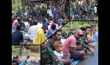 Syukuran Kenaikan Pangkat Pos Subin, TNI Tebar Kasih untuk Warga Papua Barat Daya