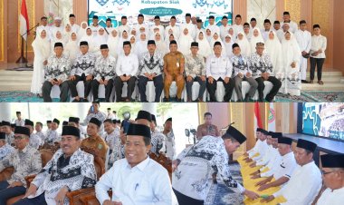 Sekda Siak Mahadar Lepas 61 Jemaah Haji PGRI Siak 2026