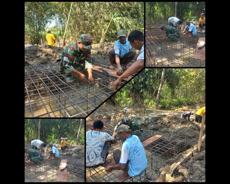 Jembatan Garuda Boyolali Dikebut, TNI dan Warga Gotong Royong Anyam Besi