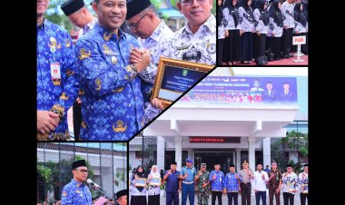 Apel Hardiknas 2026 Bengkalis, Wabup Bagus Santoso Serahkan Penghargaan Insan Pendidikan